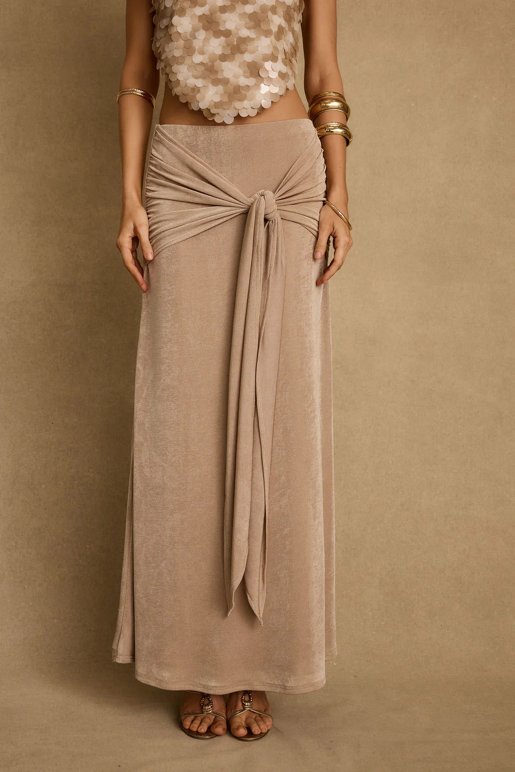 Women's Champagne Maxi Skirt | 12th Tribe | 12th Tribe