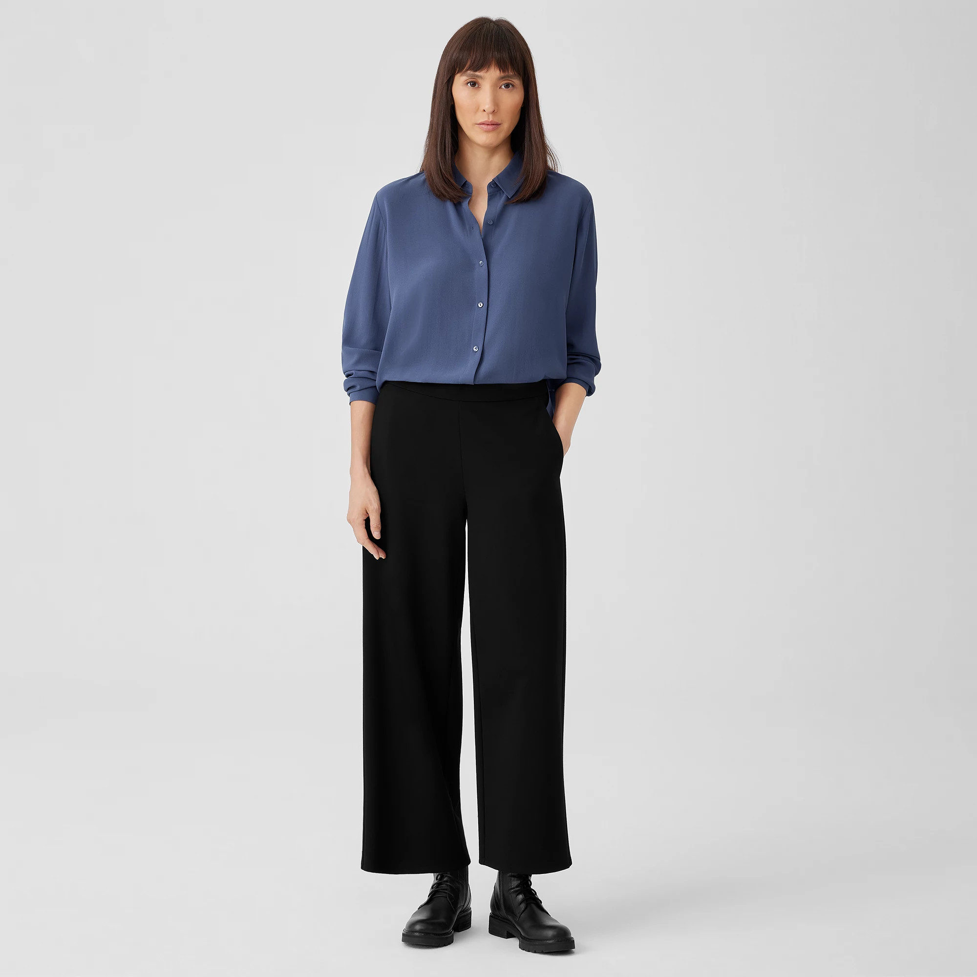 Washable Flex Ponte Wide-Leg Pant | Eileen Fisher
