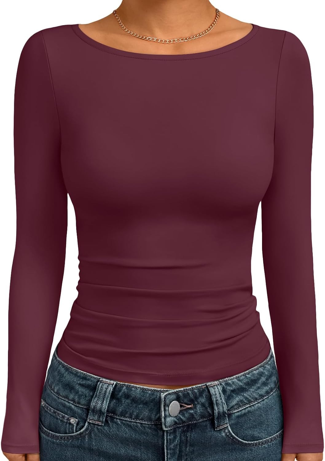 Trendy Queen Women's Boat Neck Tops Long Sleeve Shirts | Amazon (US)
