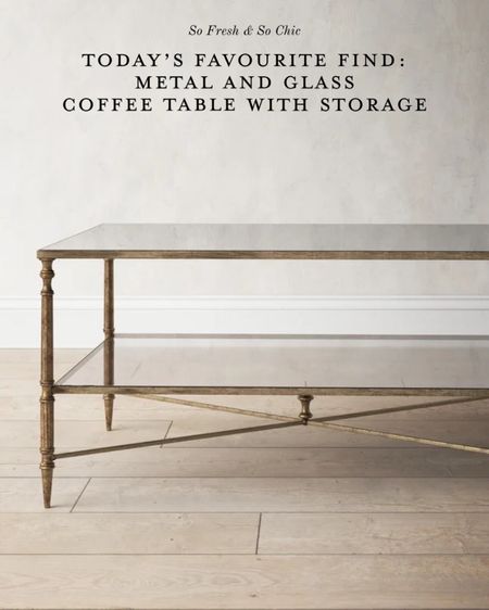 Metal and glass coffee table with shelf. Absolutely minimalist but still dressy and gorgeous. Showstopper!
-
Coffee table under $600 - gold metal coffee table - metal and glass coffee table with storage - glass topped coffee table - minimalist decor - living room furniture - Wayfair

#LTKsalealert #LTKhome