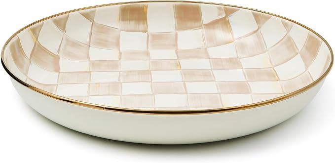 MACKENZIE-CHILDS Enamel Abundant Bowl, Brown-and-White Mocha Check | Amazon (US)