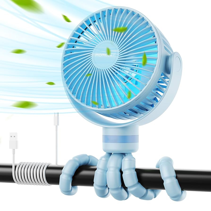 Momcozy Portable Stroller Fan, 8000mAh, 27H Ultra-long Battery Life, Detachable 4 Speed 360°Rota... | Amazon (US)