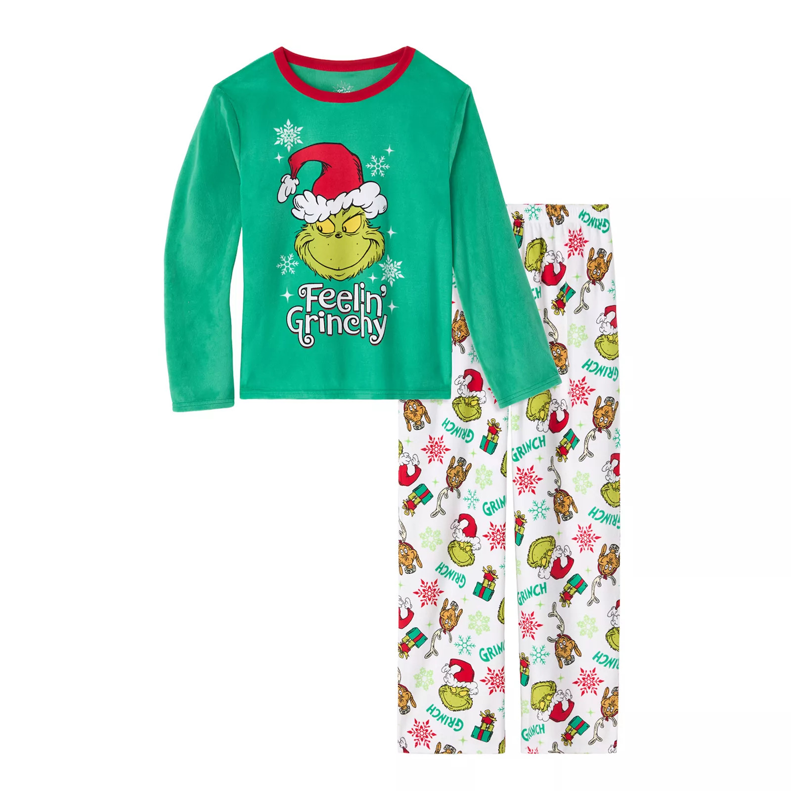 Boys 4-10 Dr. Seuss' The Grinch 2-Piece Long Sleeve Pajama Top & Pajama Bottoms Set, Boy's | Kohl's