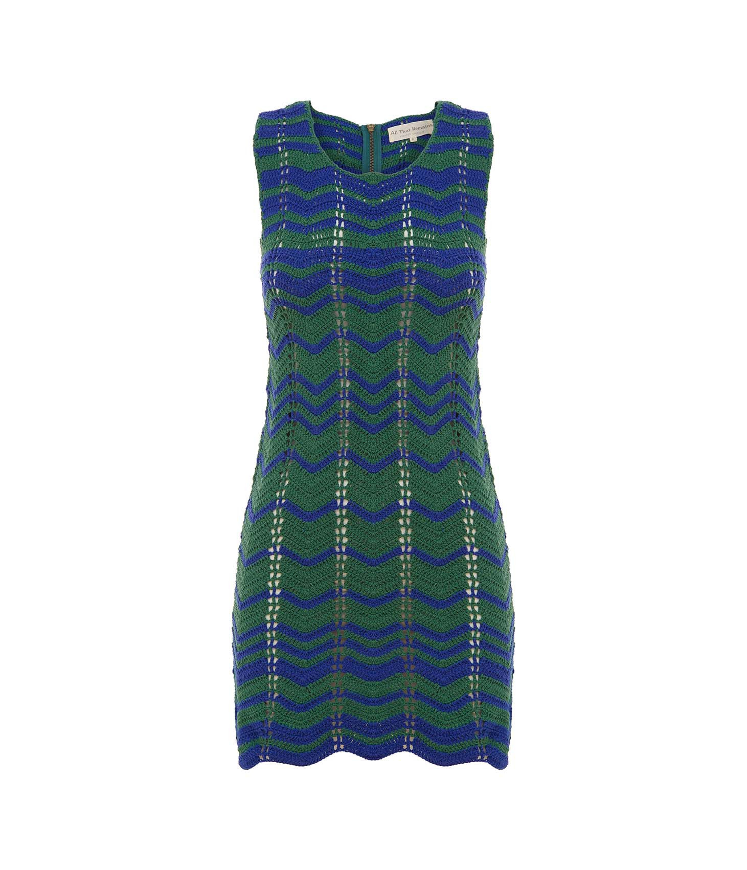 Juni Cotton Crochet Dress in Lapis and Apple | Mode Sportif