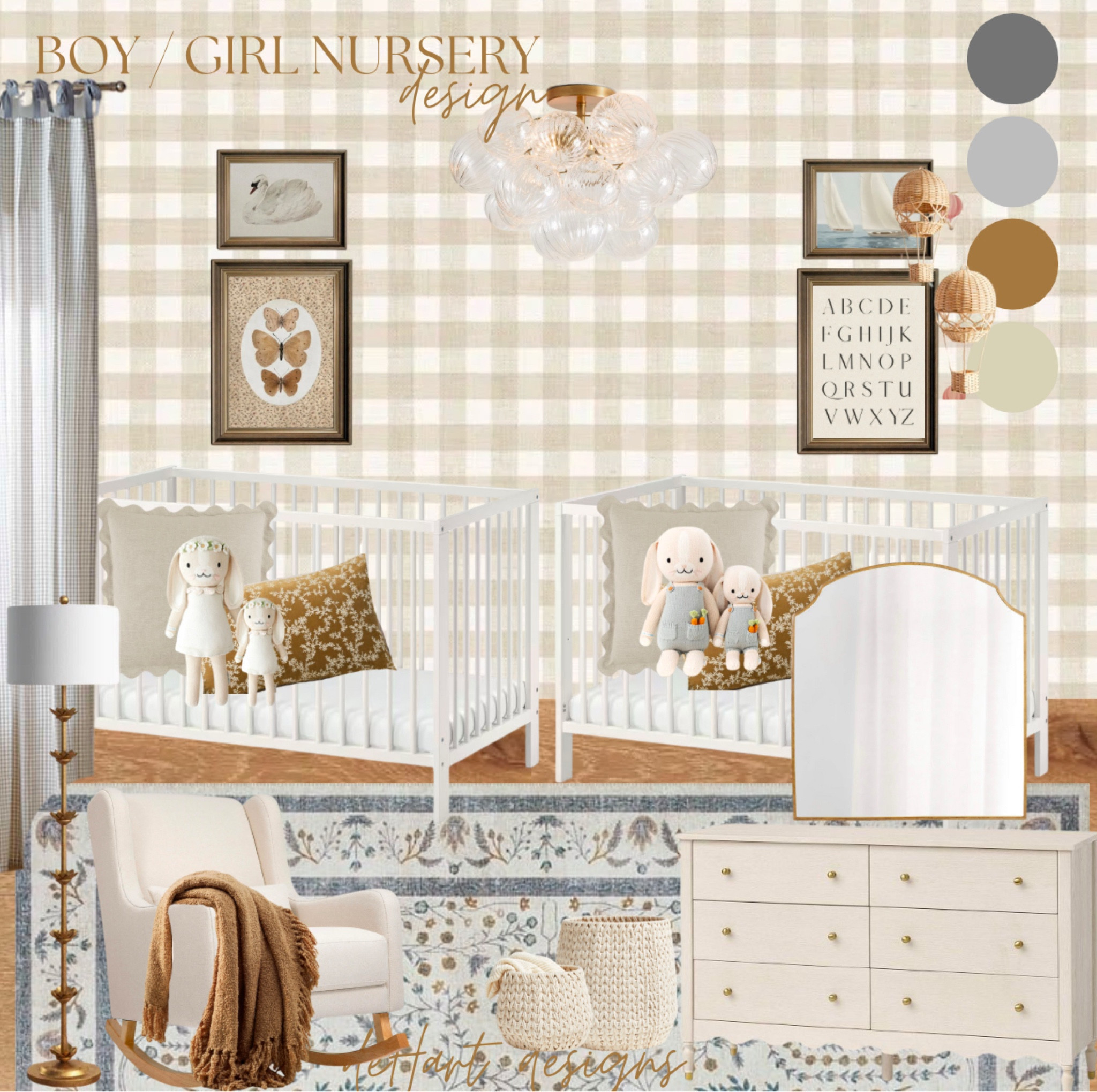 Baby boy/ girl nursery, twin nursery design, kids room design 

#LTKHome