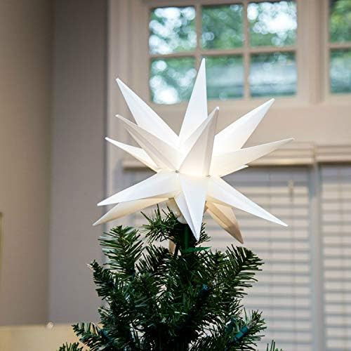 Elf Logic 12" Moravian Star Tree Topper - Easy Assembly. Beautiful Bright White 3D Lighted Christ... | Amazon (US)