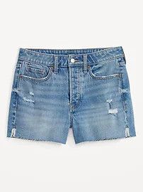 High-Waisted Button-Fly Old Navy Ripped Jean Shorts for Women, High Waisted Shorts | Old Navy (US)