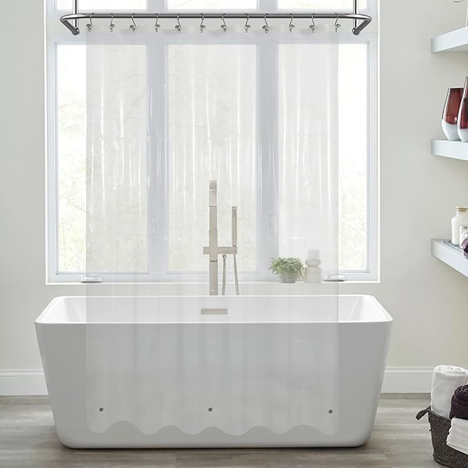 Mrs Awesome Extra Long Shower Curtain Liner with 3 Magnets, 72x84 XL Clear Shower Liner, 4G Light... | Amazon (US)