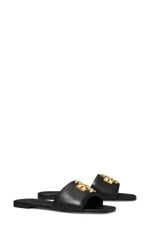 Tory Burch Eleanor Slide Sandal in Perfect Black/gold at Nordstrom, Size 7.5 | Nordstrom
