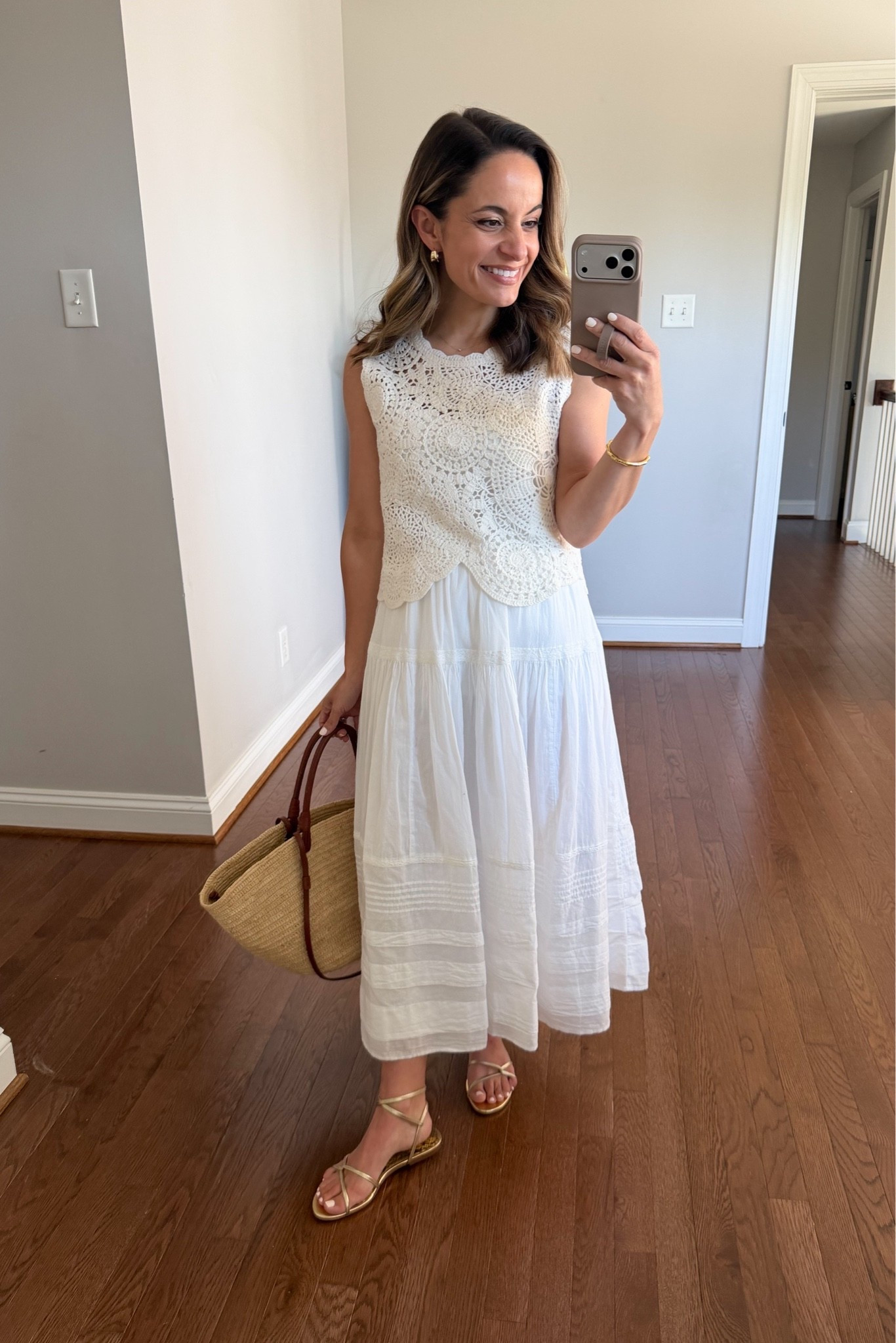 Another great white skirt for petites. This one is a little more voluminous and has a boho vibe but it’s well lined - not as sheer as the J.Crew skirt. I still add a slip because it’s white. 

It’s true to size, 100% cotton, and is also softer than the J.Crew option. Both are great just may depend what is more your style and preference.

Skirt: petite xxs 
Top: xxs (low in stock)

#LTKPetite