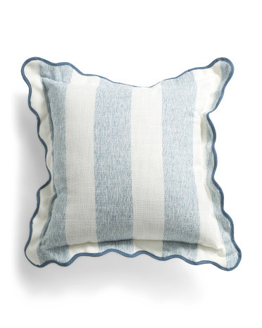 20x20 Outdoor Scalloped Striped Pillow | TJ Maxx