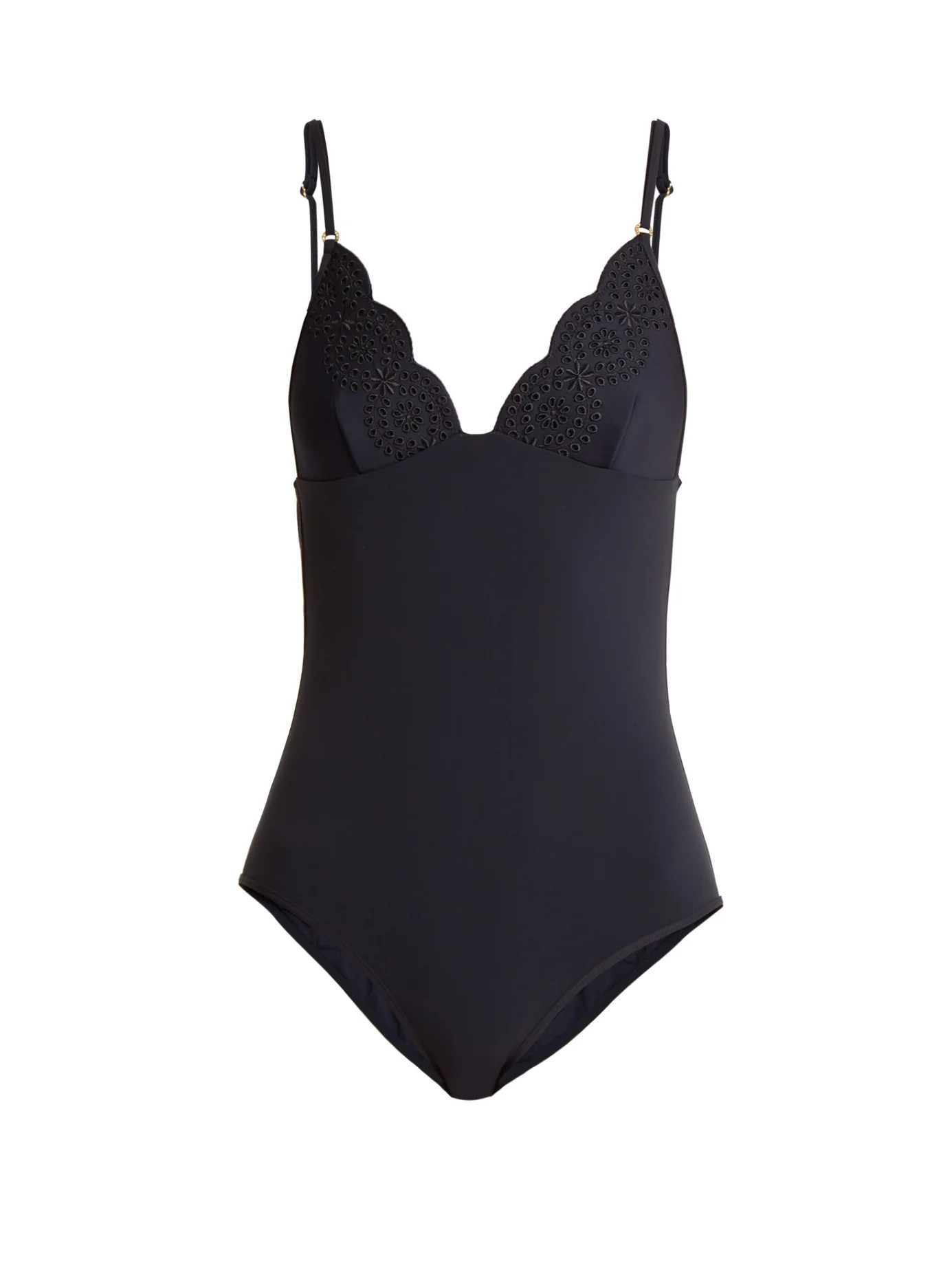 Scallop-edged broderie anglaise swimsuit | Matches (US)