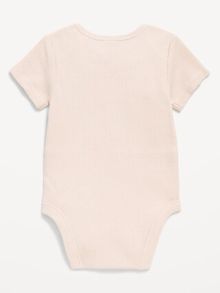 Unisex Short-Sleeve Waffle-Knit Bodysuit for Baby | Old Navy (US)