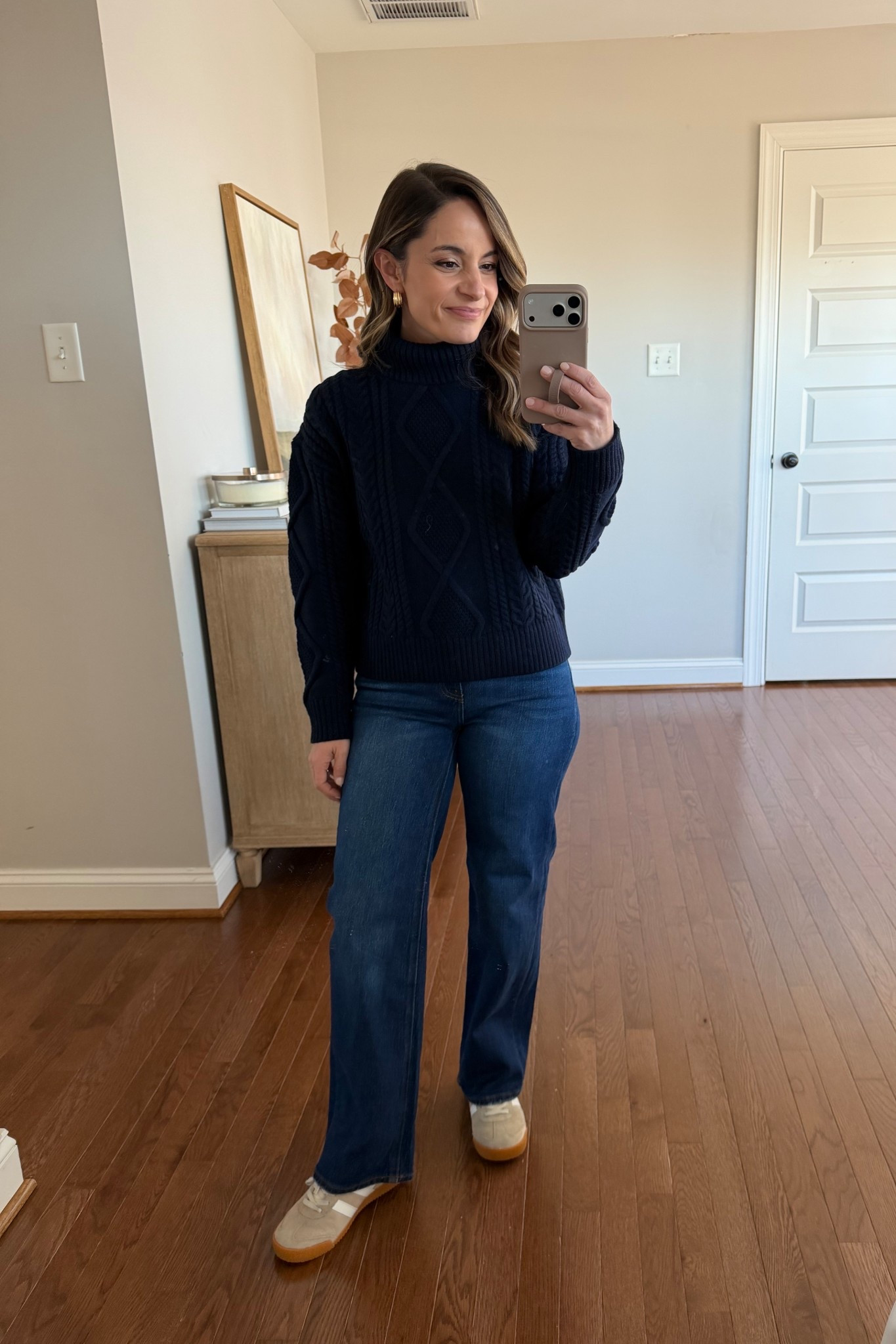 I recently stumbled upon the heritage sweaters at Aritzia and I’m hooked! Old school quality and thickness - 100% wool but not itchy. The fit is spot on in the hi-hip styles. I wear them in xs but they stay at xxs. No sleeve cuffing required! 

They would make a great gift also - Aritzia is offering shipping in time for the holidays under 12/22! 

Jeans (Quince): 24 x 28” stormy blue 
Shoes (Gola): mine are sold out so I’m linking similar options 

(Petite fashion, petite style) 

#LTKPetite