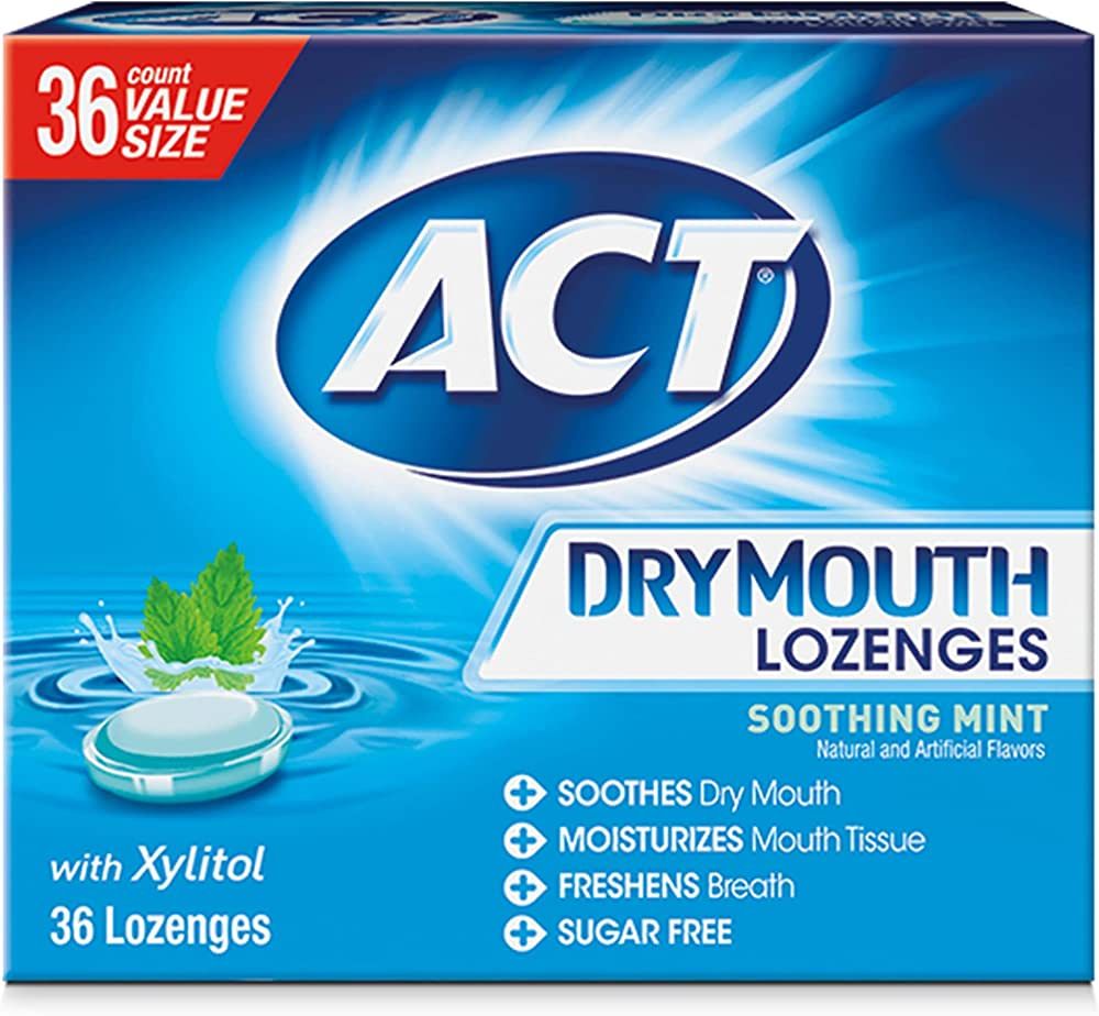 ACT Dry Mouth Lozenges with Xylitol, Soothing Mint, 36 Lozenges | Amazon (US)