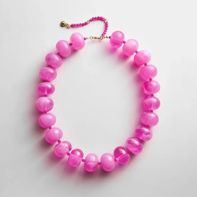 Joan Semi-Precious Necklace - Fuchsia Agate Bead | BaubleBar