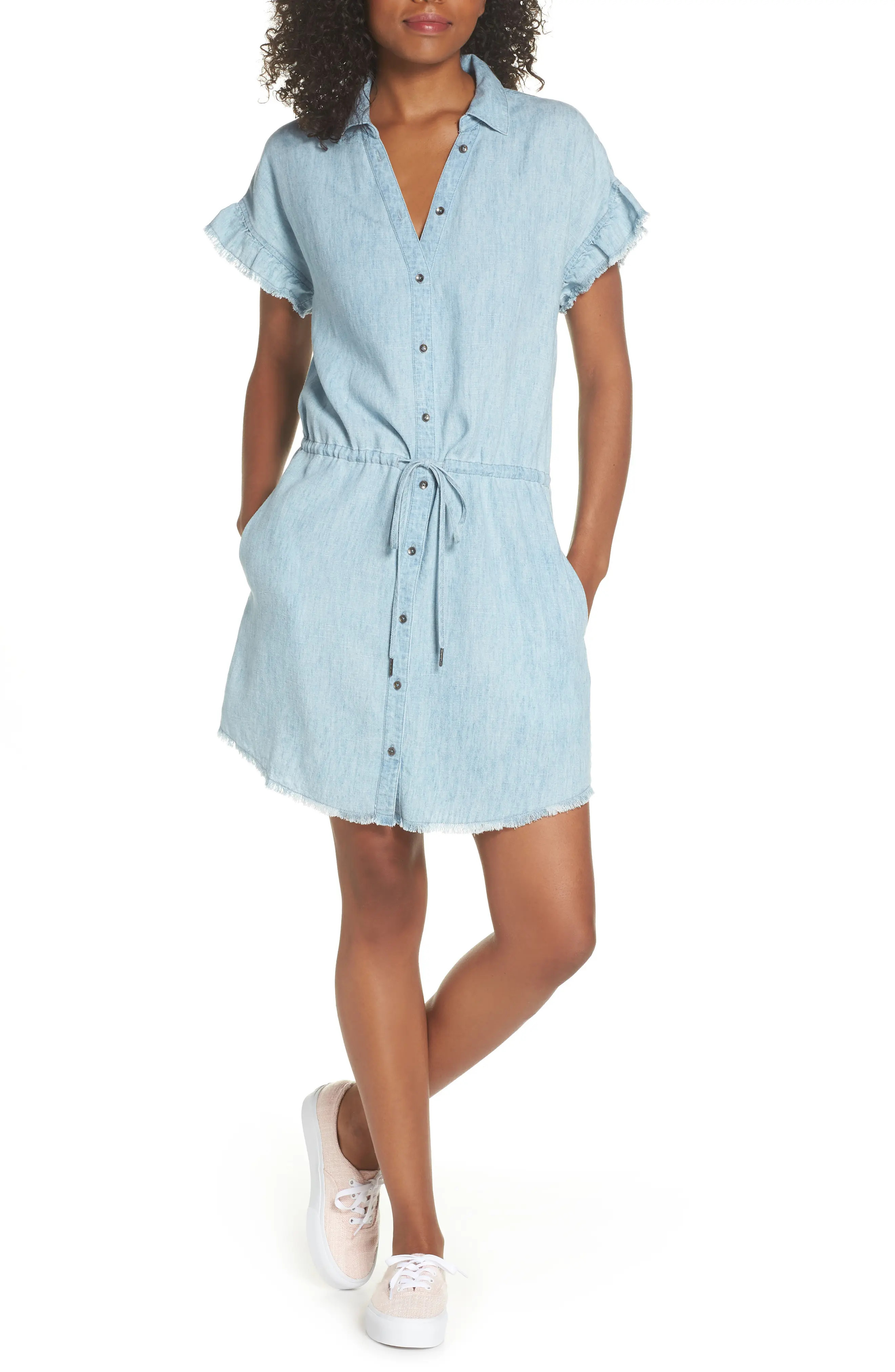 PAIGE Jaylin Chambray Shirtdress | Nordstrom