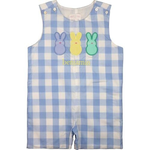 Blue Check Bunny Jon Jon | Cecil and Lou