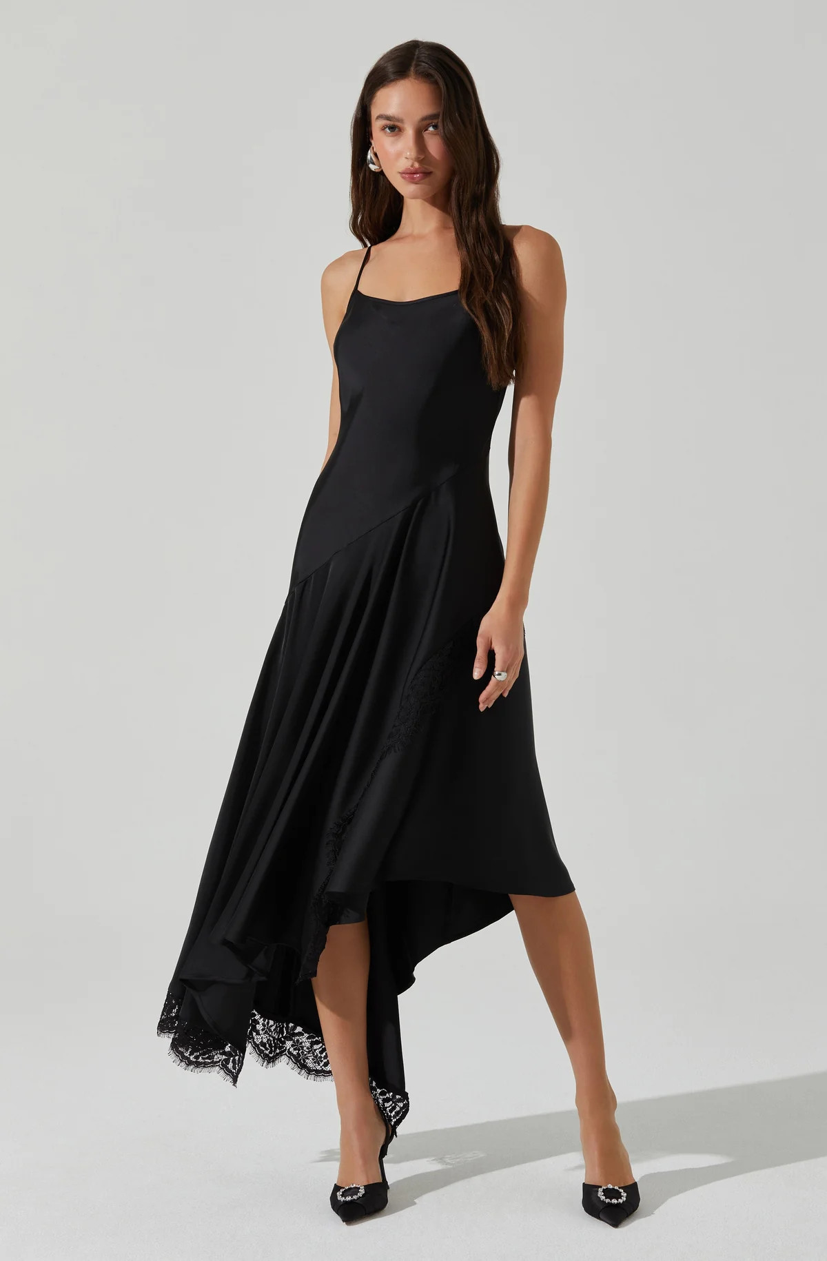 Ione Satin Lace Trim Dress | ASTR The Label (US)