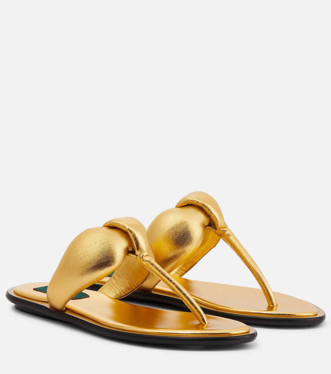 Metallic leather thong sandals | Mytheresa (INTL)