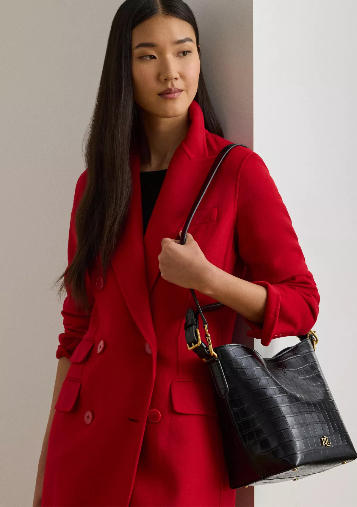 Croc-Embossed Medium Witley Bucket Bag | Belk