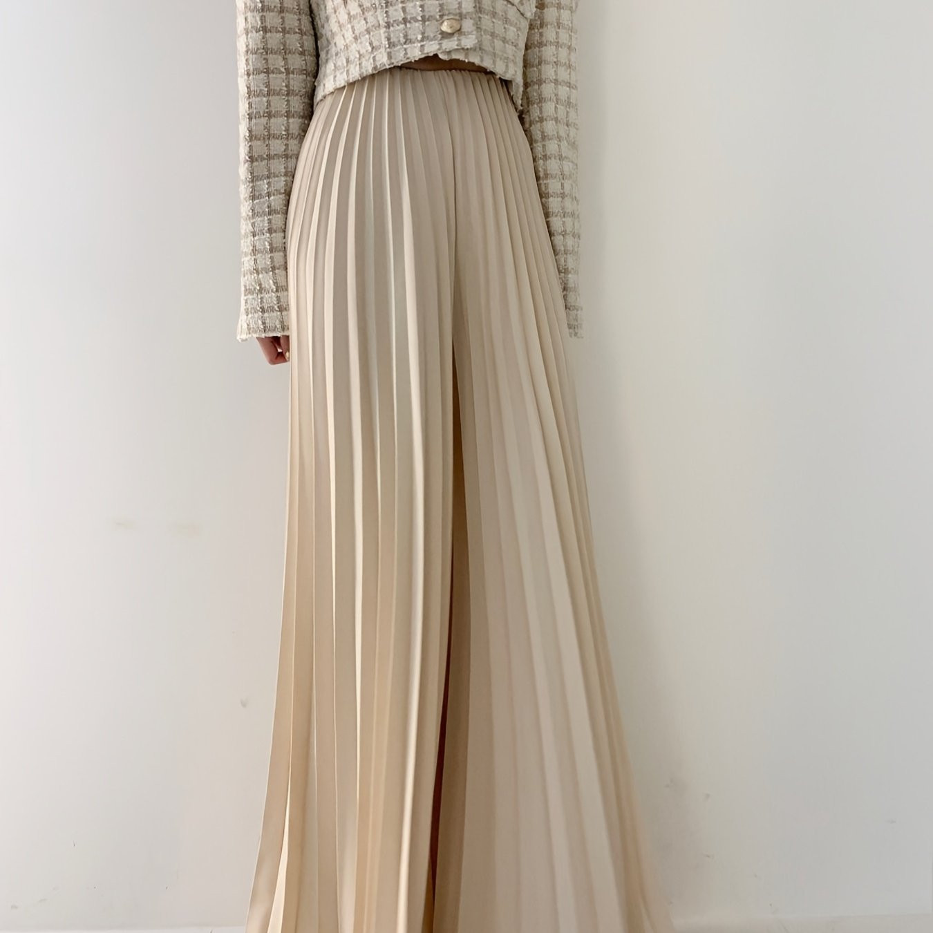 elegante calças largas plissadas de cintura   - Temu Brazil | Temu Affiliate Program