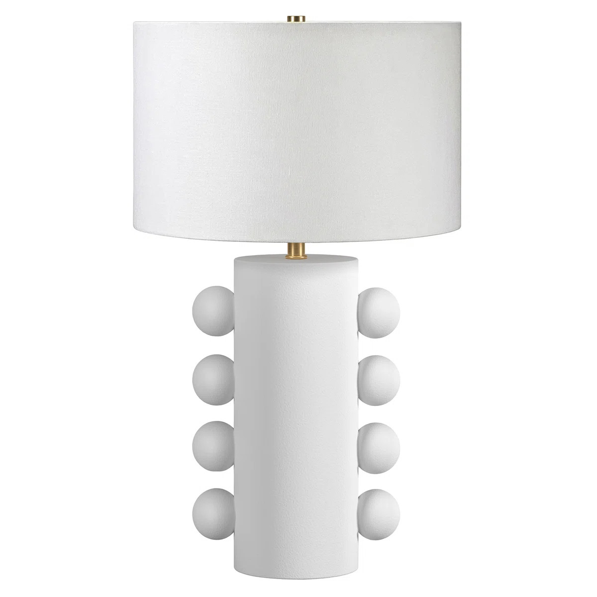 Jurrah 27" Tall Ceramic Table Lamp with Fabric Shade in Matte White/White | Wayfair North America