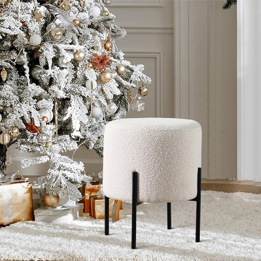 Get Set Style Multifunctional Vanity Stool Chair, Round Footrest Stool Ottoman with Metal Legs, M... | Amazon (US)