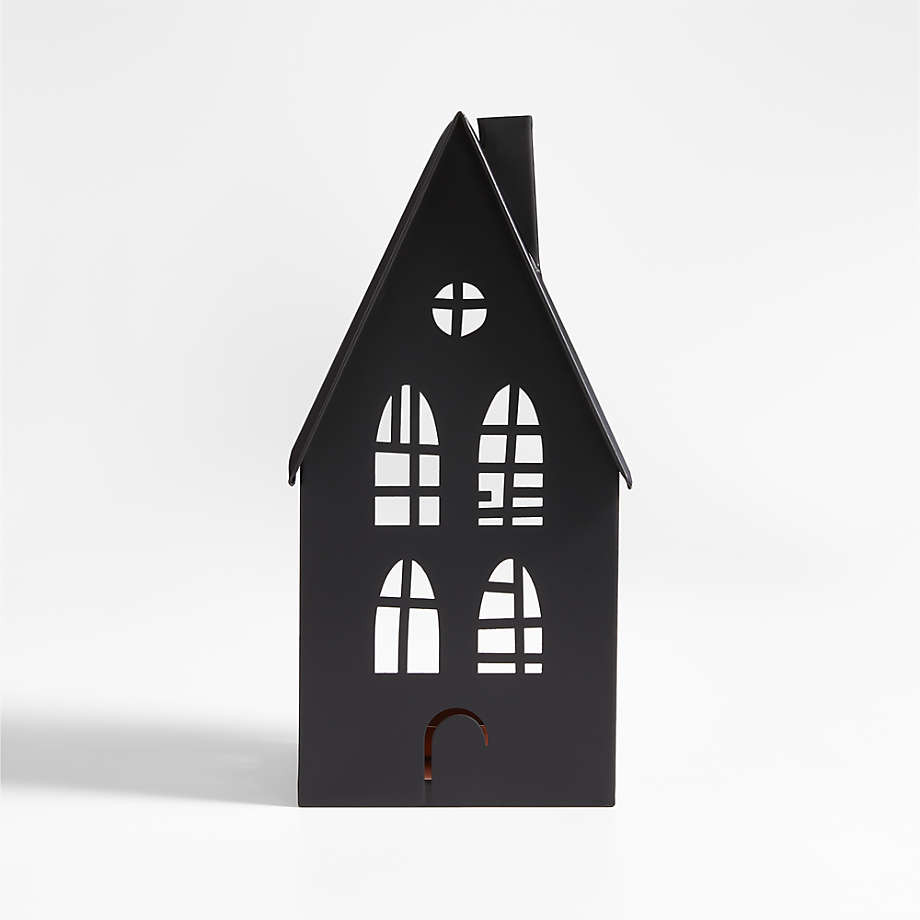 Small Black Halloween Haunted House Sculpture + Reviews | Crate & Barrel | Crate & Barrel