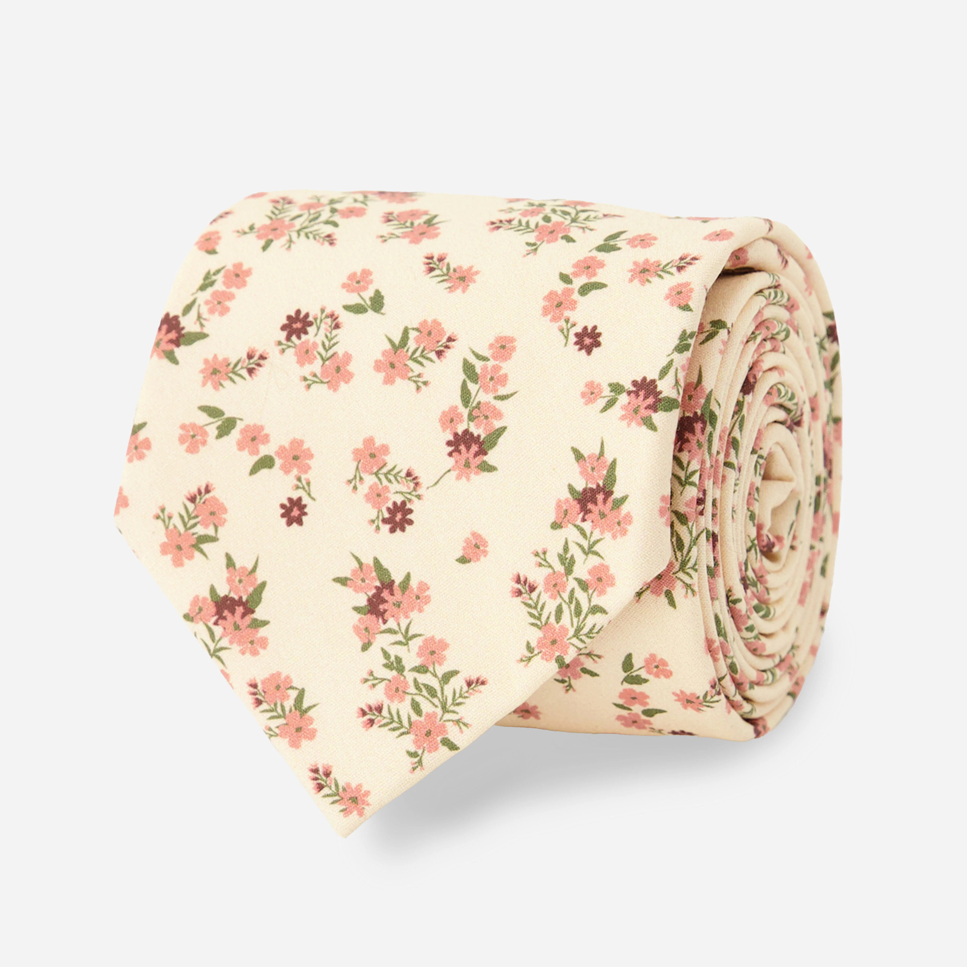 Floral Toss Champagne Tie | Cotton Ties | Tie Bar | The Tie Bar