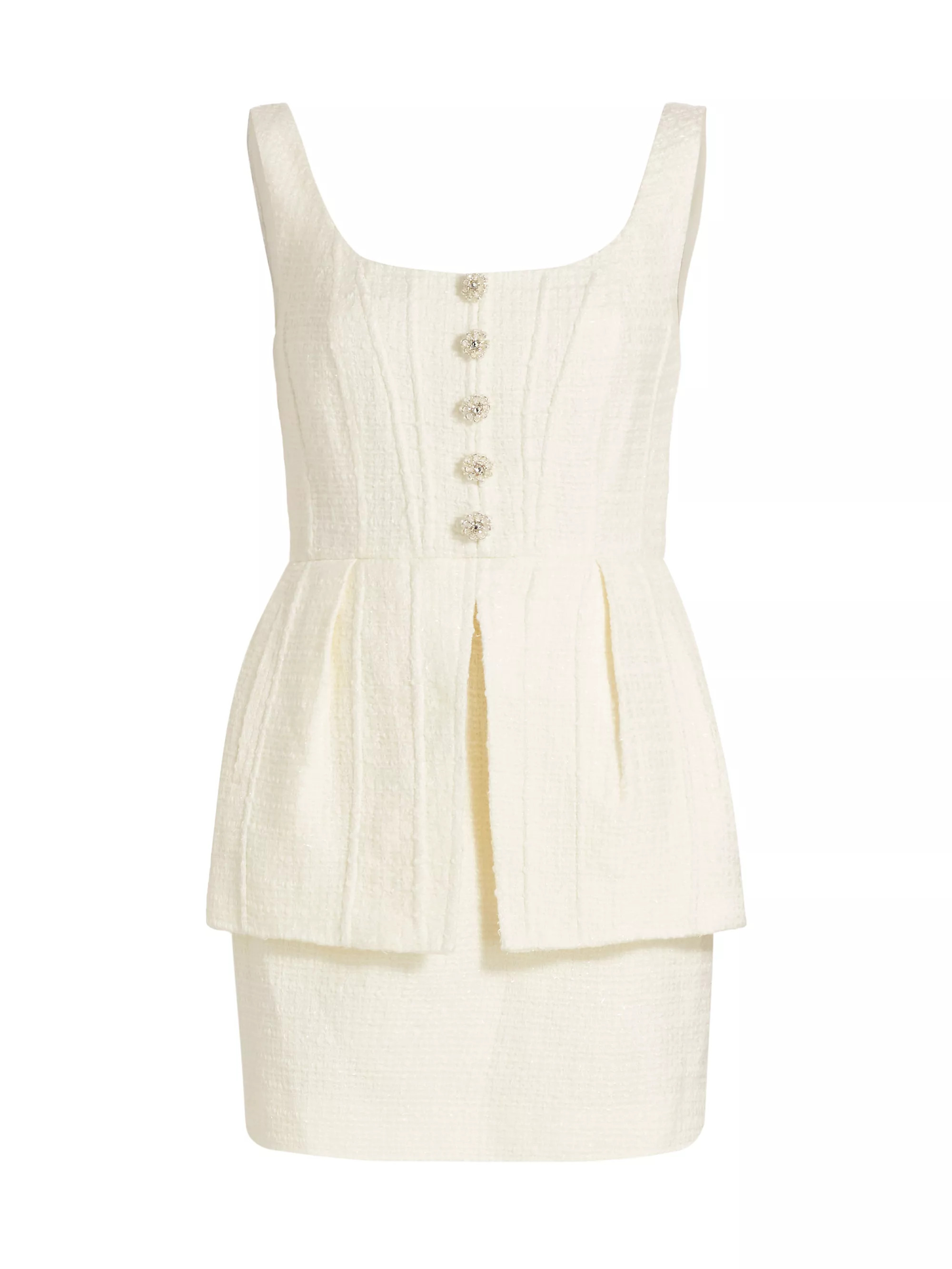 Bouclé Peplum Minidress | Saks Fifth Avenue