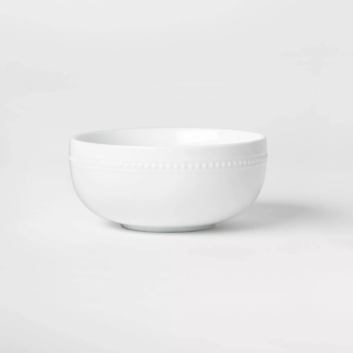 Porcelain Beaded Rim Cereal Bowl 20oz White - Threshold™: Textured Round Porcelain, Microwave &... | Target