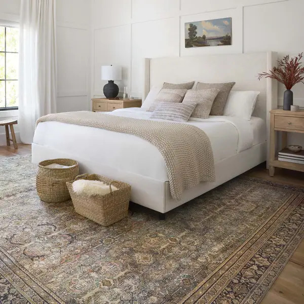 Alexander Home Isabelle Olive Tone Oriental Pattern Printed Area Rug - 7'6" x 9'6" | Bed Bath & Beyond