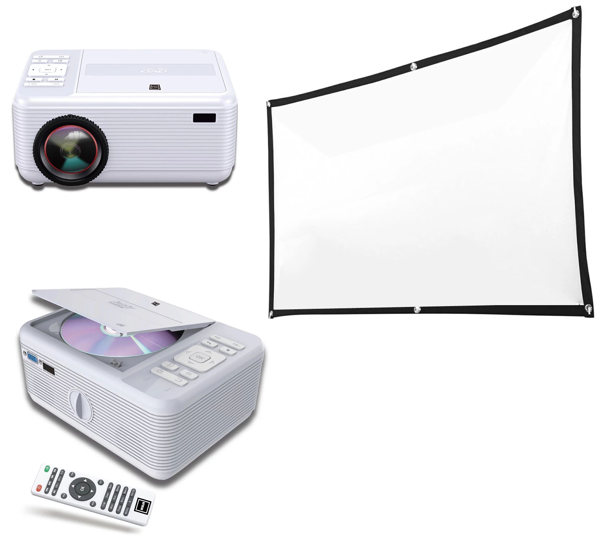 RCA Bluetooth Projector with DVD Player and 100-inch Foldable Screen | QVC