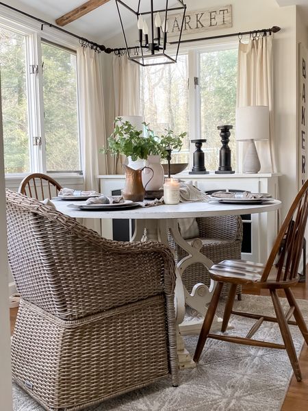 Adding some cottage charm into the breakfast nook with these cozy wicker chairs!

#LTKhome