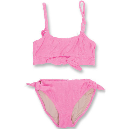 Hibiscus Pink Terry Girls Knot Bikini 7-14 | Shade Critters