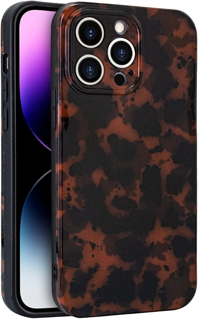Phone Case for iPhone 14 Pro Max, Lightweight Tortoiseshell TPU Slim Phone Cover for Women, Drop ... | Amazon (US)