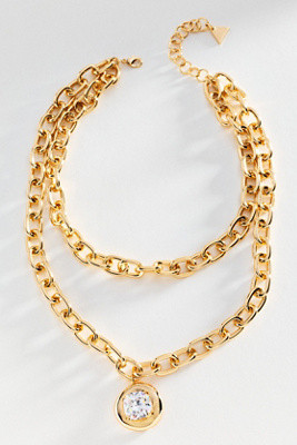 Chunky Bezel Crystal Pendant Necklace | Anthropologie (US)