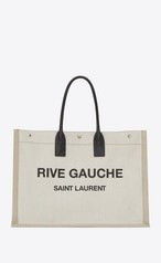 rive gauche tote bag in linen and leather | Saint Laurent Inc. (Global)
