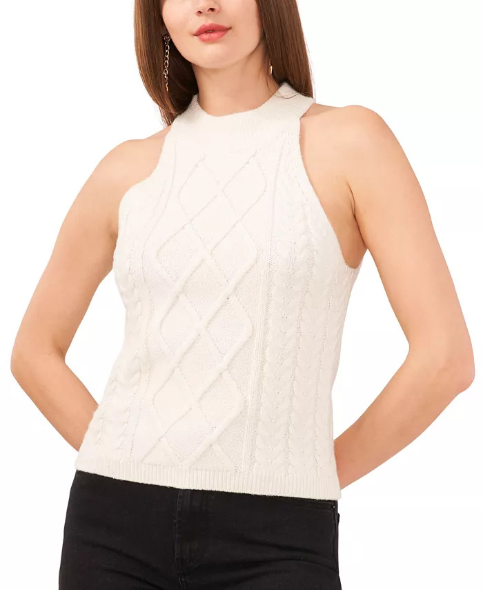 Women's Sleeveless Cable-Knit Halter Sweater | Macy's