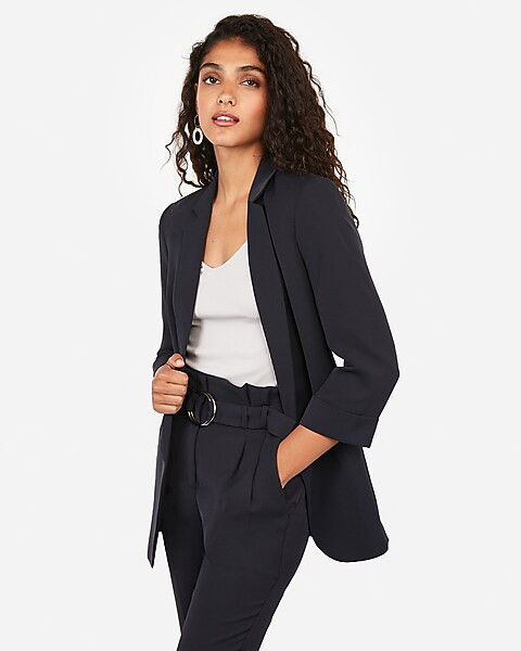 Rolled Sleeve Boyfriend Blazer | Express