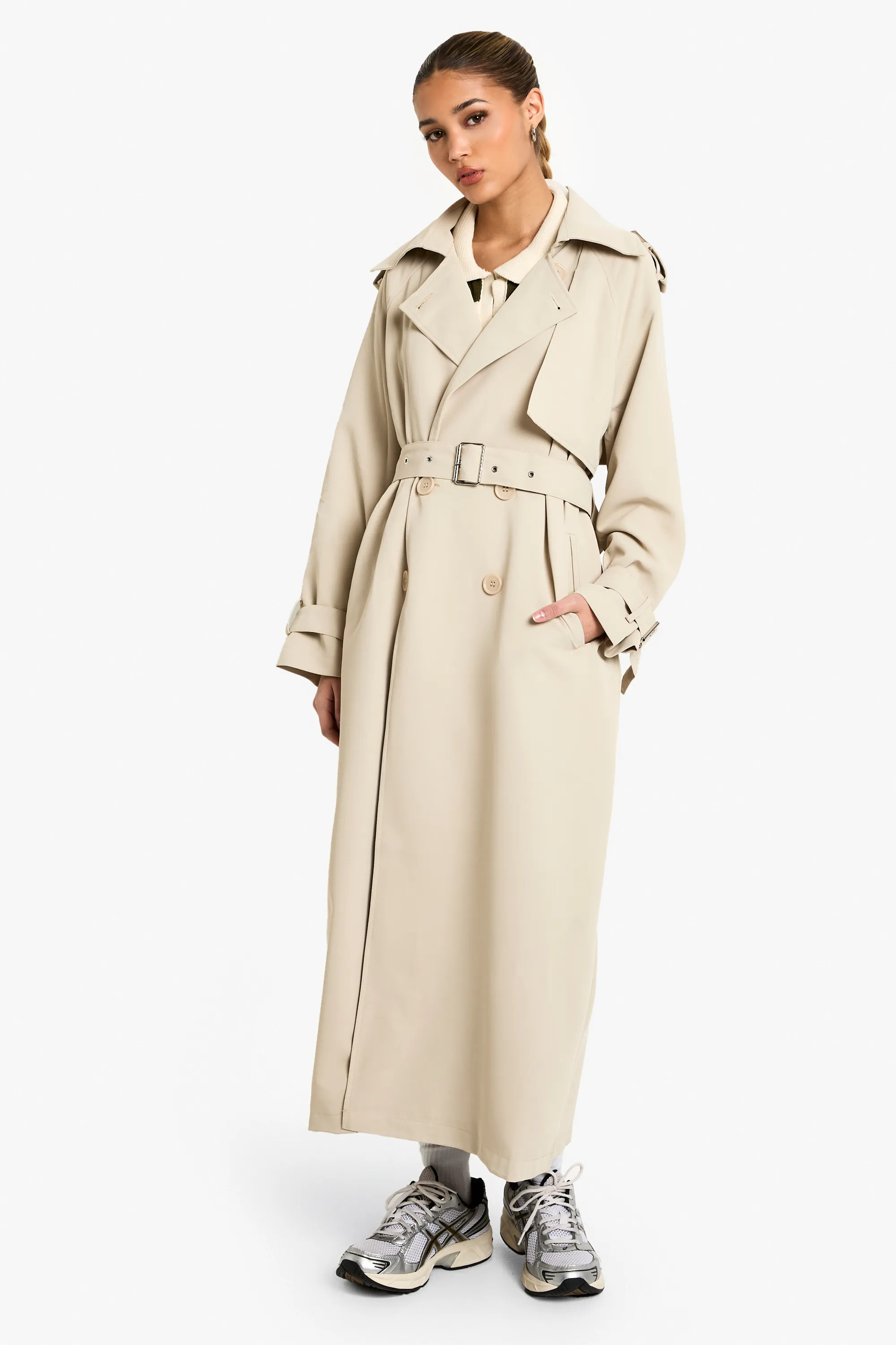 Jackets & Coats | Oversized Double Breast Trench Coat | boohoo | boohoo (US & Canada)
