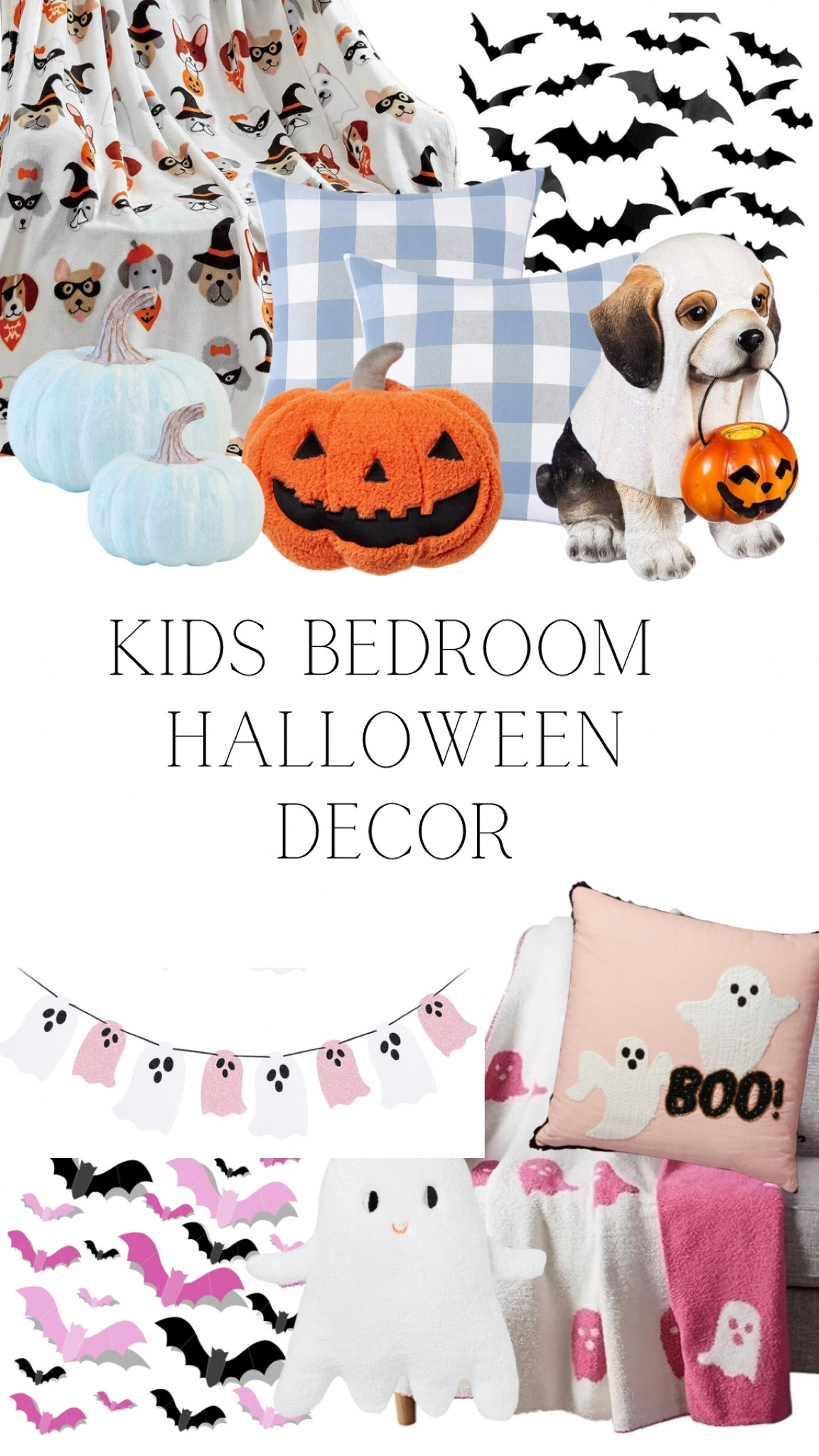 Halloween decor, kids bedroom Halloween decor, boys Halloween room, girls Halloween room, blue pumpkins, puppy Halloween, ghost blanket, pink Halloween, gingham Halloween, Amazon halloween 

#LTKSeasonal #LTKbump #LTKkids