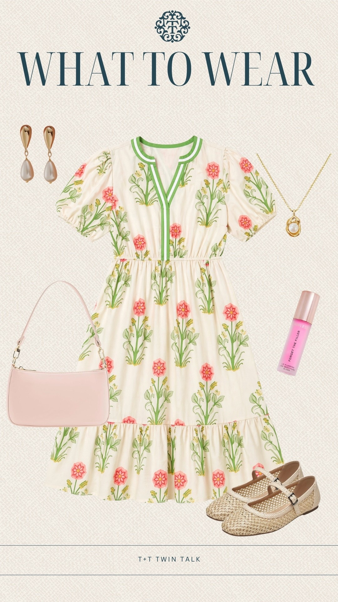 T+T, what to wear! This printed dress from Amazon is perfect for the season! Pulling in color with the light pink bag, and lip gloss are great additions! This outfit would be easy for any weekend plans!

#LTKSeasonal #LTKMidsize #LTKOver40