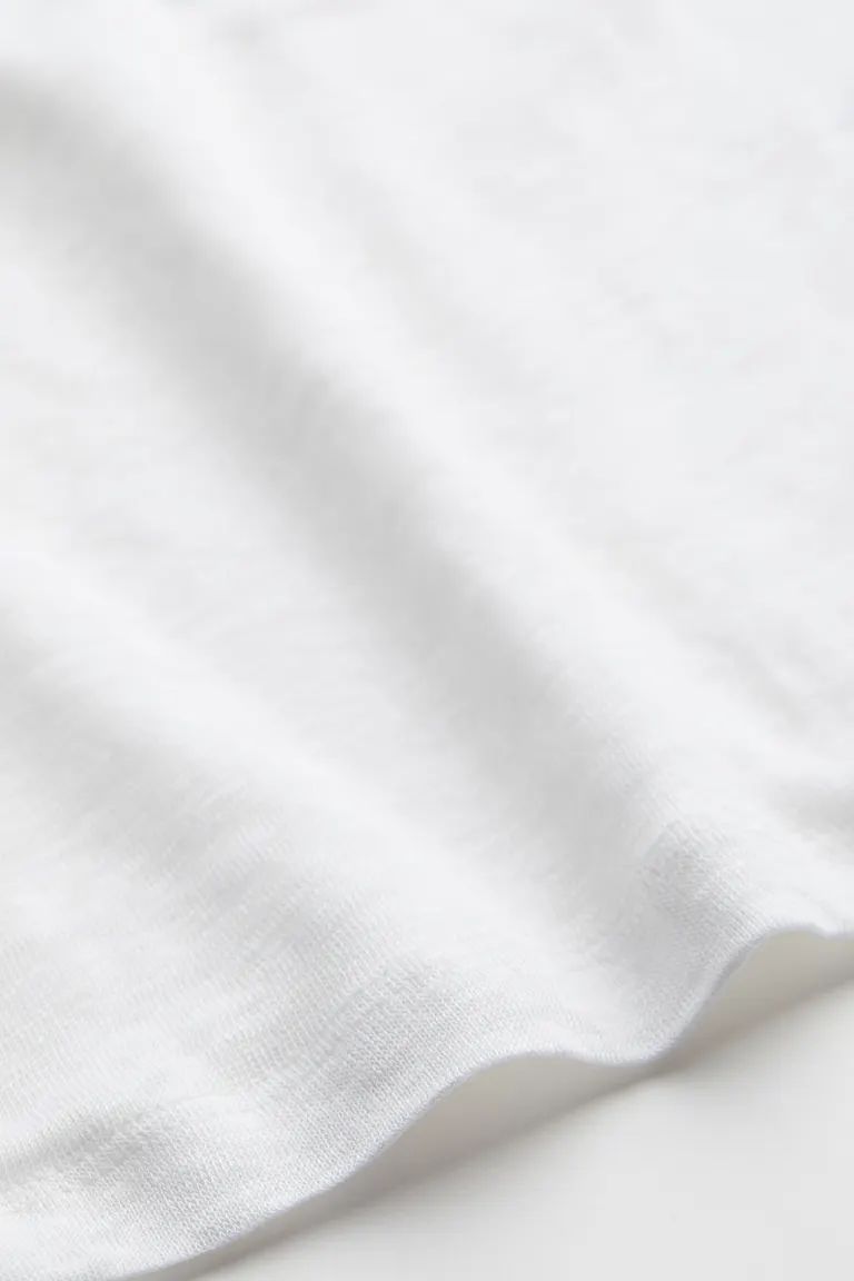 V-neck Linen Jersey T-shirt | H&M (US + CA)