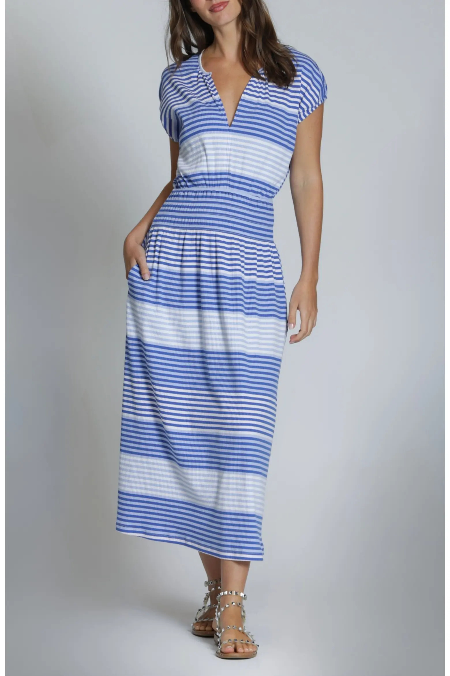 Stripe Jersey Midi Dress (Women) | Nordstrom | Nordstrom