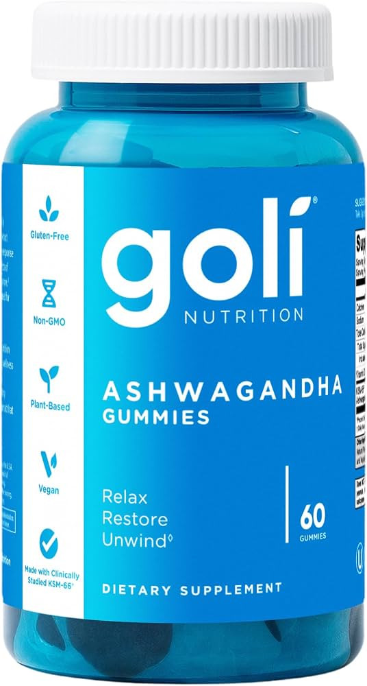 Goli Ashwagandha & Vitamin D Gummy - 60 Count - Mixed Berry, KSM-66, Vegan, Plant Based, Non-GMO,... | Amazon (US)