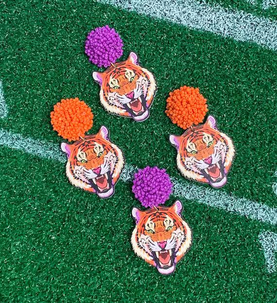 Roaring Tiger Beaded Earrings  GameDay Outfit  Go Tigers | Etsy | Etsy (US)