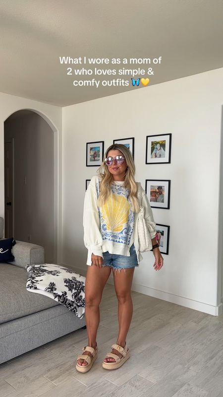 Casual outfit 
Size xs sweater
Denim shorts
Free people outfit 
Sandals tts
Summer outfit 

#LTKShoeCrush #LTKFindsUnder100 #LTKItBag