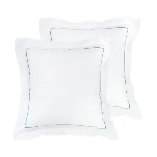 300 Thread Count Cotton Percale Single Marrow Embroidered Sham Cover Set - Bed Bath & Beyond - 27... | Bed Bath & Beyond